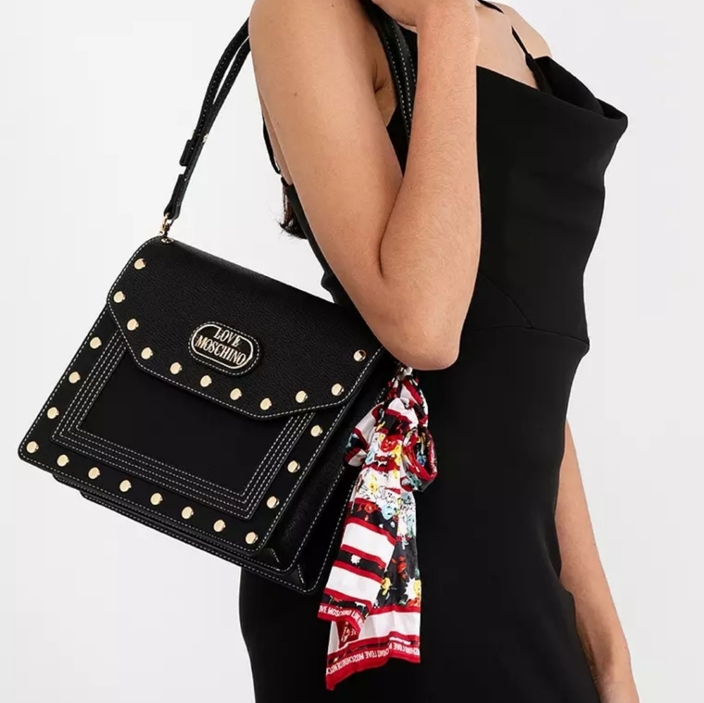 Love Moschino Black Studded Women's Bag